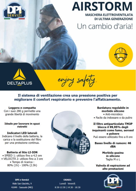 AIRSTORM – Maschera Elettroventilata – Un cambio d’aria!